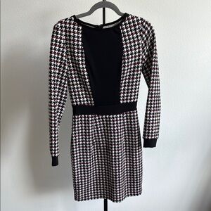 CBR Black and White Sheath Dress Long Sleeve